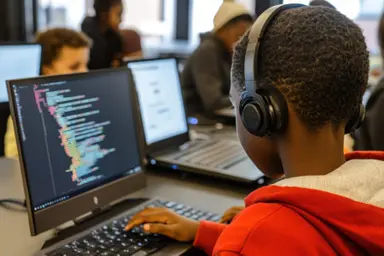 Student learning to code